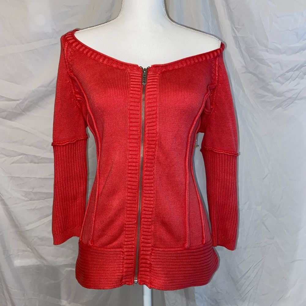 Dark Pink DKNY sweater zip up